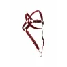 MOB Eroticwear Harnais Cross Cockring Dngeon Noir-Rouge